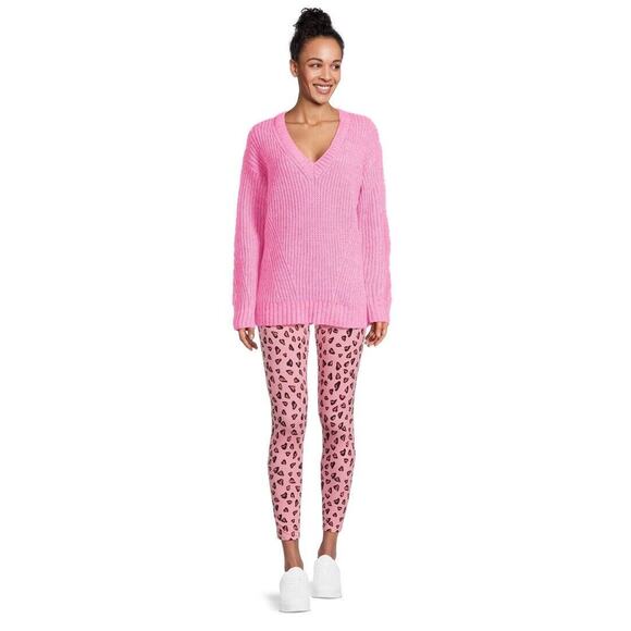 No Boundaries Juniors' Valentine ankle Pink Leggings animal Print Mid rise small - Picture 4 of 5